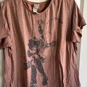 Magnolia Pearl Distressed Graphic Tee in Rust